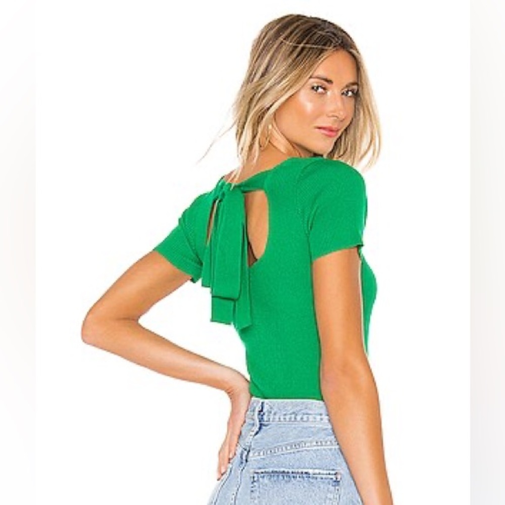 J.O.A. Ribbed V-Neck Short Bodysuit